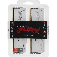 Оперативная память Kingston Fury Beast, DDR5, 32Gb (2x16GB), 5600MHz, CL36, DIMM, радиатор, RGB, белый