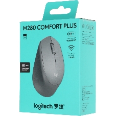 Мышь беспроводная Logitech M280 серый, 1000 dpi, радиоканал, USB, кнопки - 3