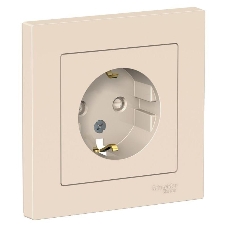 Розетка AtlasDesign с заземл. защ. шторки 16А в сборе беж. SchE ATN000244 Розетка AtlasDesign с заземл. защ. шторки 16А в сборе беж. SchE ATN000244