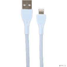 Кабель PERFEO USB A вилка - Lightning вилка, 2.4A, голубой, силикон, 1 м., ULTRA SOFT (I4333)