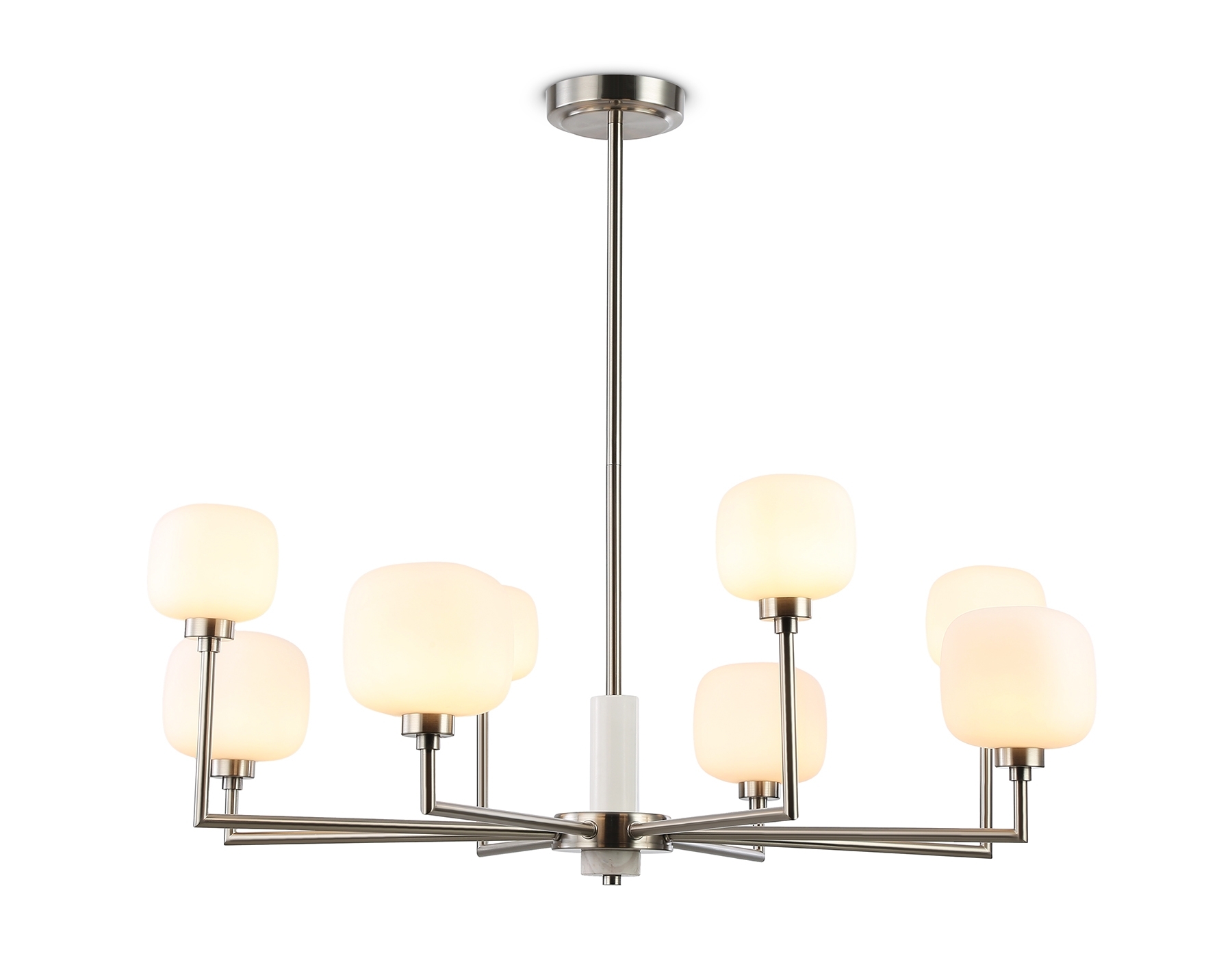 Люстра Ambrella light LH53003/8 SN/FR сатин никель/белый матовый G9*8 max 40W D830*680