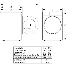 Стиральная машина Gorenje WDG2P854A3C2/C, белая, загрузка фронтальная 8 кг, 1400 об/мин, класс A