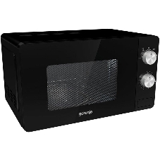 Микроволновая печь Gorenje MO20E1B черный, 20 л, 800 Вт, переключатели - поворотный механизм