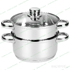 Пароварка электрическая MEDIANO 2х-уровневая из нерж стали, объем 2,5 л, индукция/капс дно