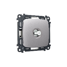 Комплект механизма TV розетки SAT 5-2400MHz 3.5dB OMEGA Сталь матовый QUANT (OP5130, VM215) MO513050