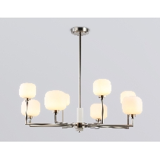 Люстра Ambrella light LH53003/8 SN/FR сатин никель/белый матовый G9*8 max 40W D830*680