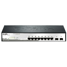 Коммутатор D-Link DGS-1210-10/F1A, 8×1 Гбит/с + 2×1 Гбит/с SFP, настраиваемый
