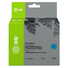 Картридж струйный Cactus CS-C4911 №82 голубой (72 мл) для HP Design Jet 500/800C