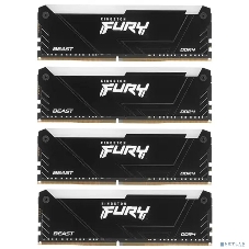 Оперативная память Kingston Fury Beast, DDR4, 32GB (4x8GB), 3200MHz, CL16, DIMM, с радиатором, RGB, черный