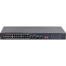 Коммутатор Dahua DH-S3226-24ET-240, 24×100 Мбит/с PoE + 2×1 Гбит/с Combo, неуправляемый