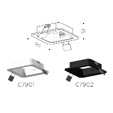 Корпус светильника C7902 SBK черный песок 90*90*H32mm MR16 GU5.3