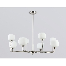 Люстра Ambrella light LH53003/8 SN/FR сатин никель/белый матовый G9*8 max 40W D830*680