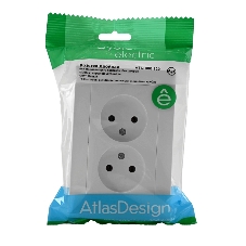 Розетка 2-м AtlasDesign без заземл. 16А в сборе белый SchE ATN000120