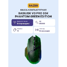 Игровая мышь Razer Basilisk V3 Pro 35K - Phantom Green Ed.