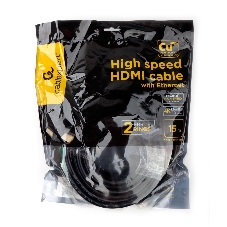 Кабель HDMI Cablexpert CCF2-HDMI4-15M, 19M/19M, v2.0, медь, позол.разъемы, экран, 2 фер.кольца, 15м, черный, пакет