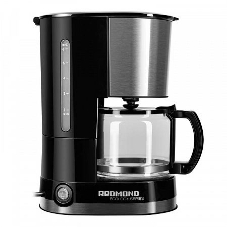 Кофеварка капельная Redmond RCM-M1507 черный/серебристый, исп. кофе - молотый, 0.6 л, 600 Вт