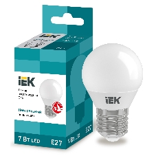 Лампа светодиодная IEK LLE-G45-7-230-40-E27 ECO G45 7Вт шар 4000К белый E27 630лм 230-240В