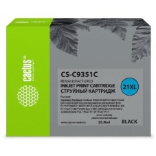Картридж струйный Cactus CS-C9351C №21XL черный (20 мл) для HP DJ 3920/3940/D1360/D1460/D1470/D1560/D2330/D2360
