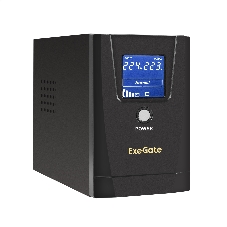 Источник бесперебойного питания ExeGate Power Smart ULB-500.LCD.AVR.2SH 500VA/300W, LCD, AVR, 2*Schuko, металлический корпус, черный