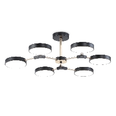 Люстра светодиодная на штанге Ambrella light FL516334/6 BK/FGD черный/золото 108W 3000-6000K D780*210 (без ПДУ)