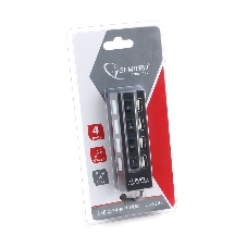 USB-концентратор Gembird UHB-243-AD, USB 2.0, USB 4 порта с подсветкой и выключателем, USB