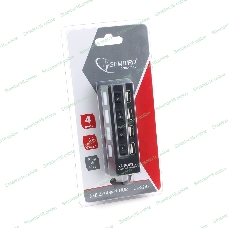 Концентратор USB 2.0 Gembird UHB-243-AD с подсветкой и выключателем, 4 порта, блистер