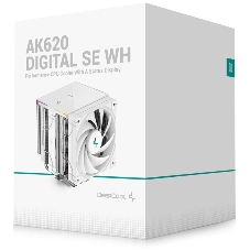 Кулер для процессора DEEPCOOL AK620 DIGITAL SE WH LGA20XX/1700/1200/115X/AM5/AM4 (9шт/кор, TDP 260W, PWM, DUAL Fan 120мм, 6 тепл. трубок, ARGb, белый) RET (R-AK620-WHADMN-GJD)