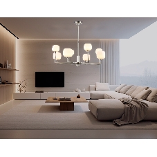 Люстра Ambrella light LH53003/8 SN/FR сатин никель/белый матовый G9*8 max 40W D830*680