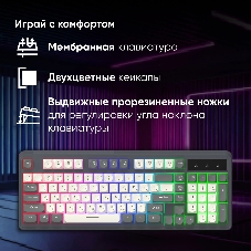 Клавиатура Oklick 731G проводная, USB Type-A, серый/белый