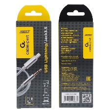 Кабель-переходник USB Cablexpert CCAB-AP35M-1M-W, Lightning/Jack3.5, Mobile, 1м, белый, коробка