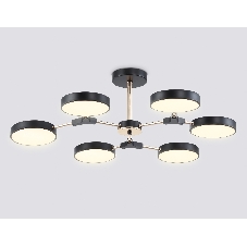 Люстра светодиодная на штанге Ambrella light FL516334/6 BK/FGD черный/золото 108W 3000-6000K D780*210 (без ПДУ)