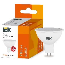 Лампа cветодиодная IEK LLE-MR16-7-230-30-GU5 ECO MR16 софит 7Вт 230В 3000К GU5.3