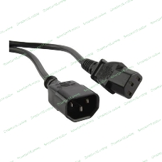 Кабель Hyperline PWC-IEC13-IEC14-1.0-BK Кабель питания монитор-компьютер IEC 320 C13 - IEC 320 C14 (3x0.75), 1 м