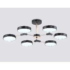 Люстра светодиодная на штанге Ambrella light FL516334/6 BK/FGD черный/золото 108W 3000-6000K D780*210 (без ПДУ)