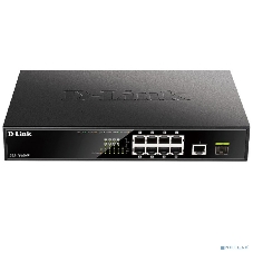 Коммутатор D-Link DGS-1010MP/A1A, 9×1 Гбит/с + 1×1 Гбит/с SFP, неуправляемый