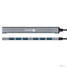 USB-концентратор 7-в-1 ExeGate DUB-761C3 (кабель-адаптер USB Type-A + Type-C --> 6xUSB2.0, 1xUSB3.0, Plug&Play, серебристый)