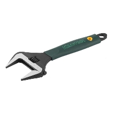 Ключ разводной KRAFTOOLCr-V,фосфатир,эргоном рукоятка из эластомера,увелич зев,угол наклона губок 15град,250мм/10