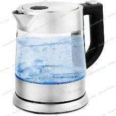 Чайник электрический Kitfort КТ-647 1л. 2200Вт нержавеющая сталь/черный (корпус: стекло)