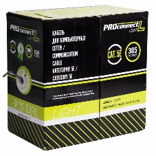 Кабель витая пара PROconnect LIGHT FTP 4PR 26AWG, CCA, CAT5, бухта 305 м