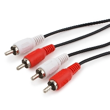 Кабель аудио Cablexpert CCA-2R2R-10M-N, 2xRCA/2xRCA, 10м, черный, пакет