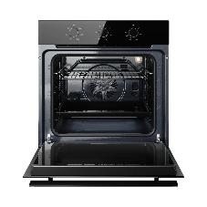 Духовой шкаф Kuppersberg HO 603 Black Glass, High-Tech, 78 л, поворотное управление, таймер, 6 режимов, макс. температура 310 градусов, энергоэффективность А, цвет черный, цвет фурнитуры черный