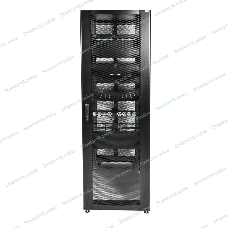 Шкаф серверный ПРОФ напольный 42U (800x1000) дверь перфор. 2 шт., черный, в сборе (ШТК-СП-42.8.10-44АА-9005)