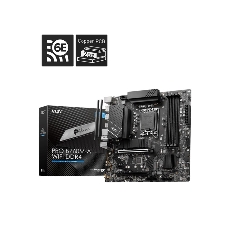 Материнская плата MSI PRO B760M-A WIFI DDR4, LGA 1700, Intel B760, 4xDDR4, 4xSATA, 2xM.2, 1xPCI-E 4.0 x16, 1xPCI-E 4.0 x4, 1xPCI-E x1, 2xHDMI, 2xDP, 1x 2.5Gb LAN, 2xUSB-A 2.0, 2xUSB-A 3.2 Gen 1, 2xUSB-A 3.2 Gen 2, 3x3.5 мм, 7.1, Micro-ATX