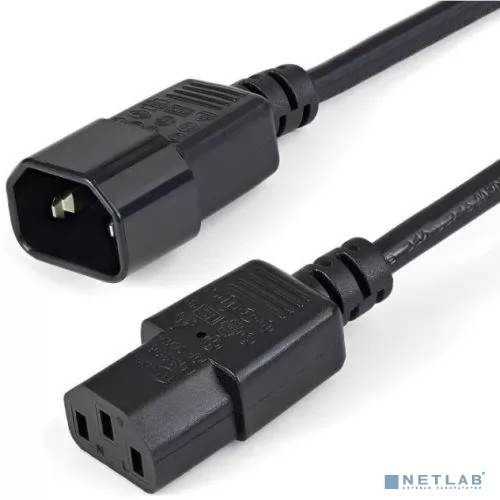 Кабель питания Filum FL-PC10-C13-C14-0.6M С13- C14, 3х0.75мм?, 220В, 10A, чёрный, 0.6 м. [FL-PC10-C13-C14-0.6M]