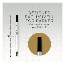 Стержень роллер Parker Quink Z01 (CW1950325) M 0.7мм, черные чернила, блистер (2шт)
