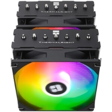 Кулер для процессора Thermalright Phantom Spirit 120 SE черный (4-pin PWM, 154mm, Ni/Cu, 7x6mm, 2x120мм, 66.17CFM, 25.6dBA, 1500RPM, S: 1200, 1700, 1851, 115X, AM4, AM5, silver, black)