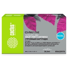 Картридж струйный Cactus CS-F6U17AE (953XL) пурпурный (26 мл) для HP OJ Pro 7740/8210/8218/8710/8715
