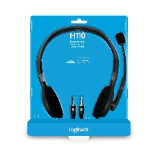 Гарнитура Logitech H110 серебристый, проводная, 3.5 мм