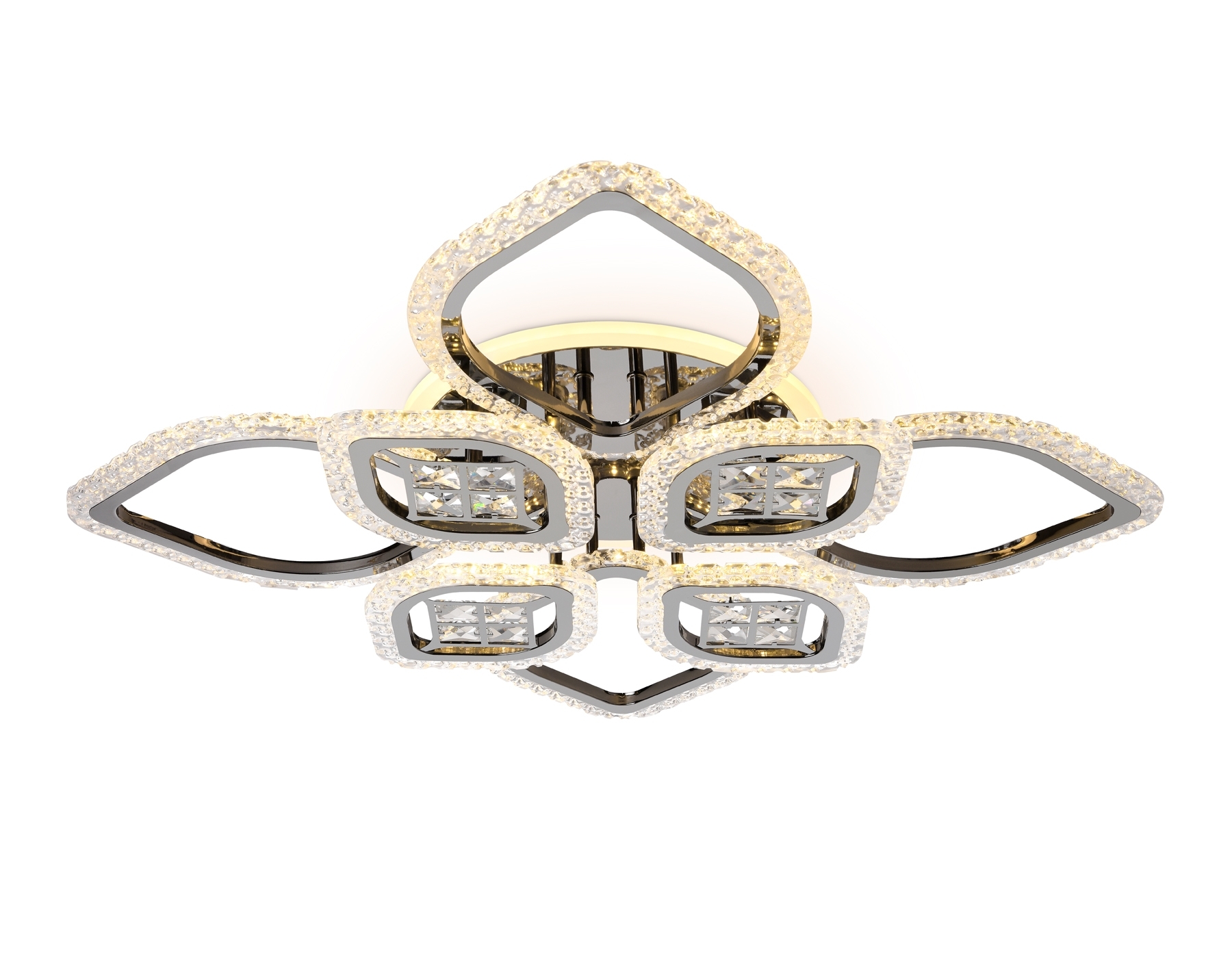 Светильник Ambrella light FA2835/4+4 DCH черный хром 3000K/4200K/6400K 118W 750*750*120 (ПДУ РАДИО 2.4G)