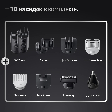 Триммер Braun AIO7560 серый (насадок в компл:10шт)